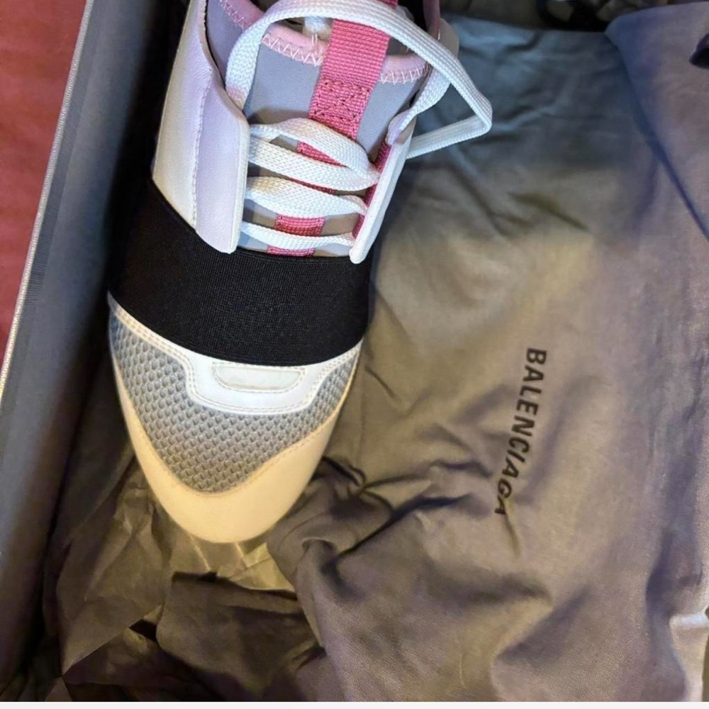 Balenciaga Pink and Gray Athletic Shoes